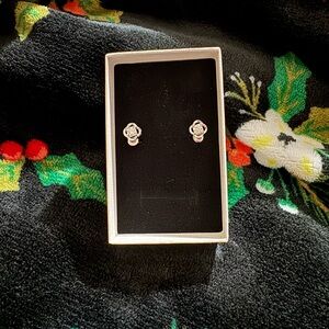 Moissanite Sterling Silver Swirl Stud Earrings